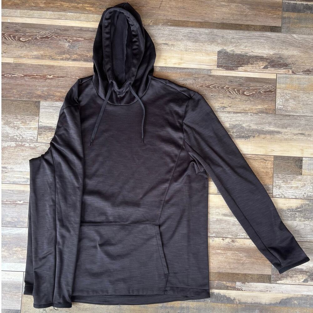 TEK GEAR Hoodie with Drawstring Wicking, Black Pullover Sweatshirt XLT Tall